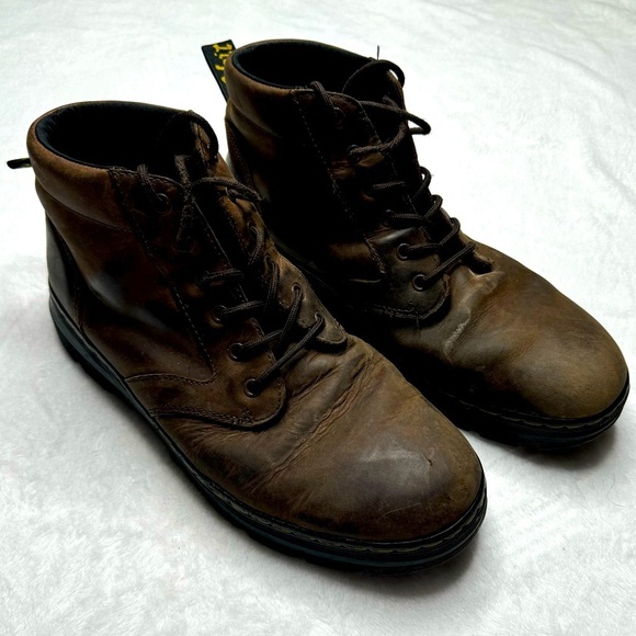 Dr. Martens Crazy Horse Bonny Leather Boots mens 13 Dark Brown shoes lace up - Picture 1 of 10